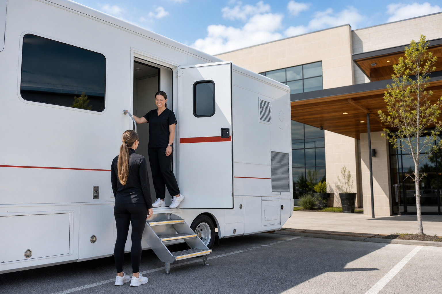 Mobile DEXA scanner unit visiting for Dexa Day
